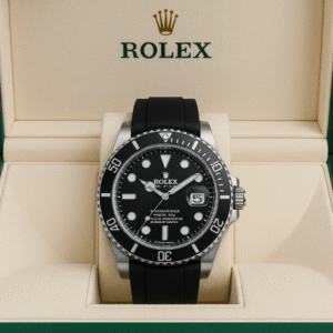 Rolex Submariner Silicon Strap – Black & Silver Dial