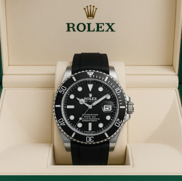 Rolex Submariner Silicon Strap – Black & Silver Dial