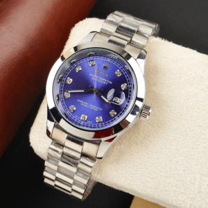 Rolex Watch – silver with blue Dial