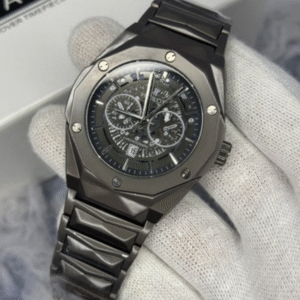 Hublot Watch Diamond Cut – Skeleton full Black Dial